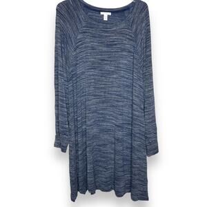 Daily / Ritual Soft Heathered Navy Long Sleeve Knit Dress Size XXL